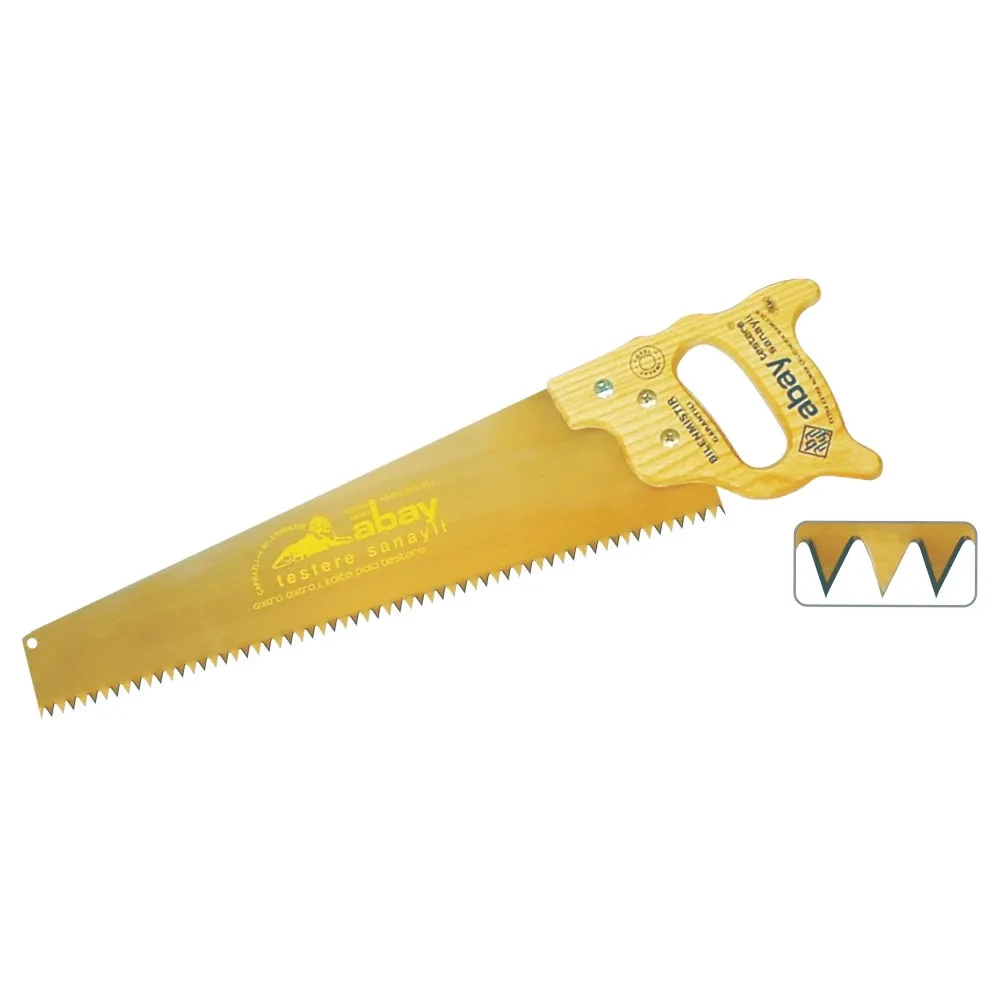 Abay Sarı Çelik Klipsli Testere 50 Cm - Ahşap Sap