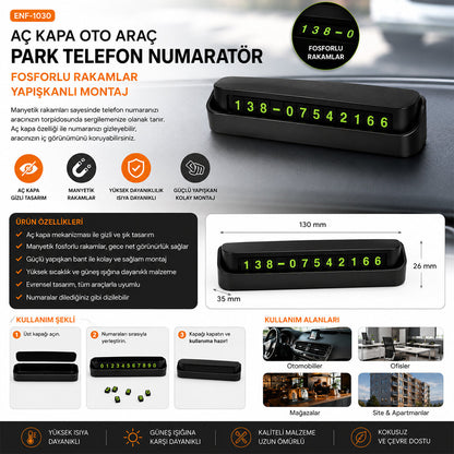 Aç - Kapa Oto Araç Park Telefon Numaratör Fosfo PL-8691