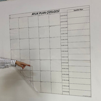 BUFFER® Aylık Planlayıcı Manyetik Duvar Stickerı Takvim Plan Çizelgesi