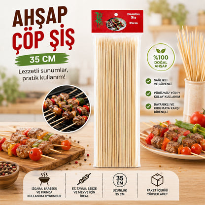 AHŞAP ÇÖP ŞİŞ 35CM 46PCS (5643)