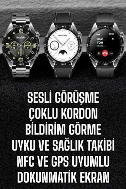 Akıllı Saat Titreşimli Pusula Nabız ve Tansiyon Ölçer NFC Uyumlu