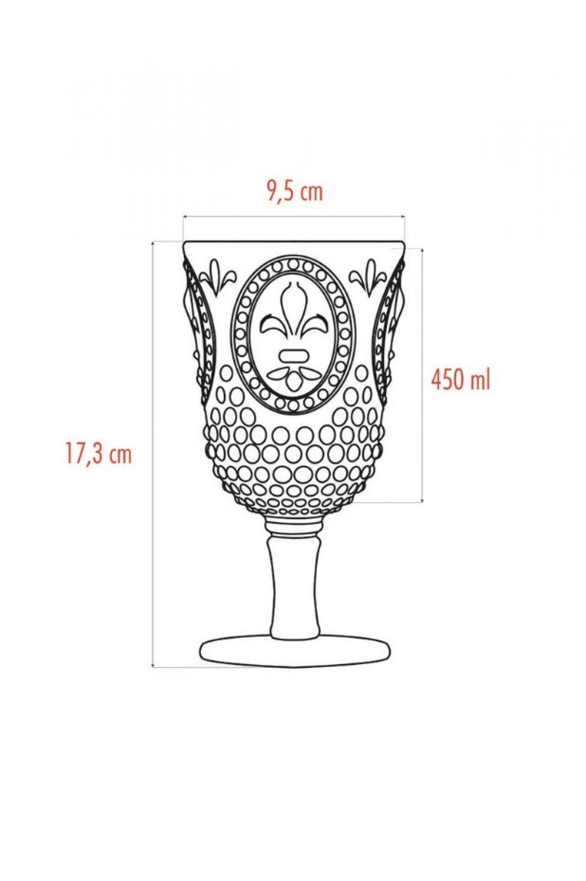 Akrilik Aquamarin 6'lı Kadeh & Su Meşrubat Kahve Yanı Bardağı 450 ml (Cam Değildir)