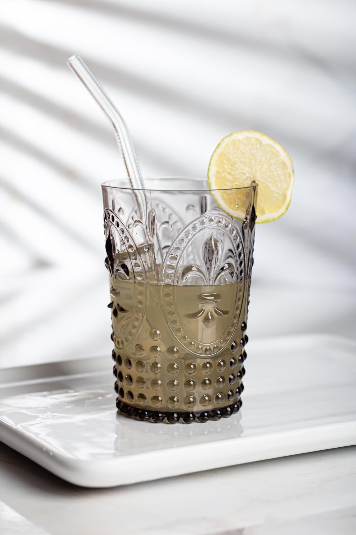 Akrilik Füme 6'lı Kısa Bardak & Su Meşrubat Kahve Yanı Bardağı 400 ml (Cam Değildir)