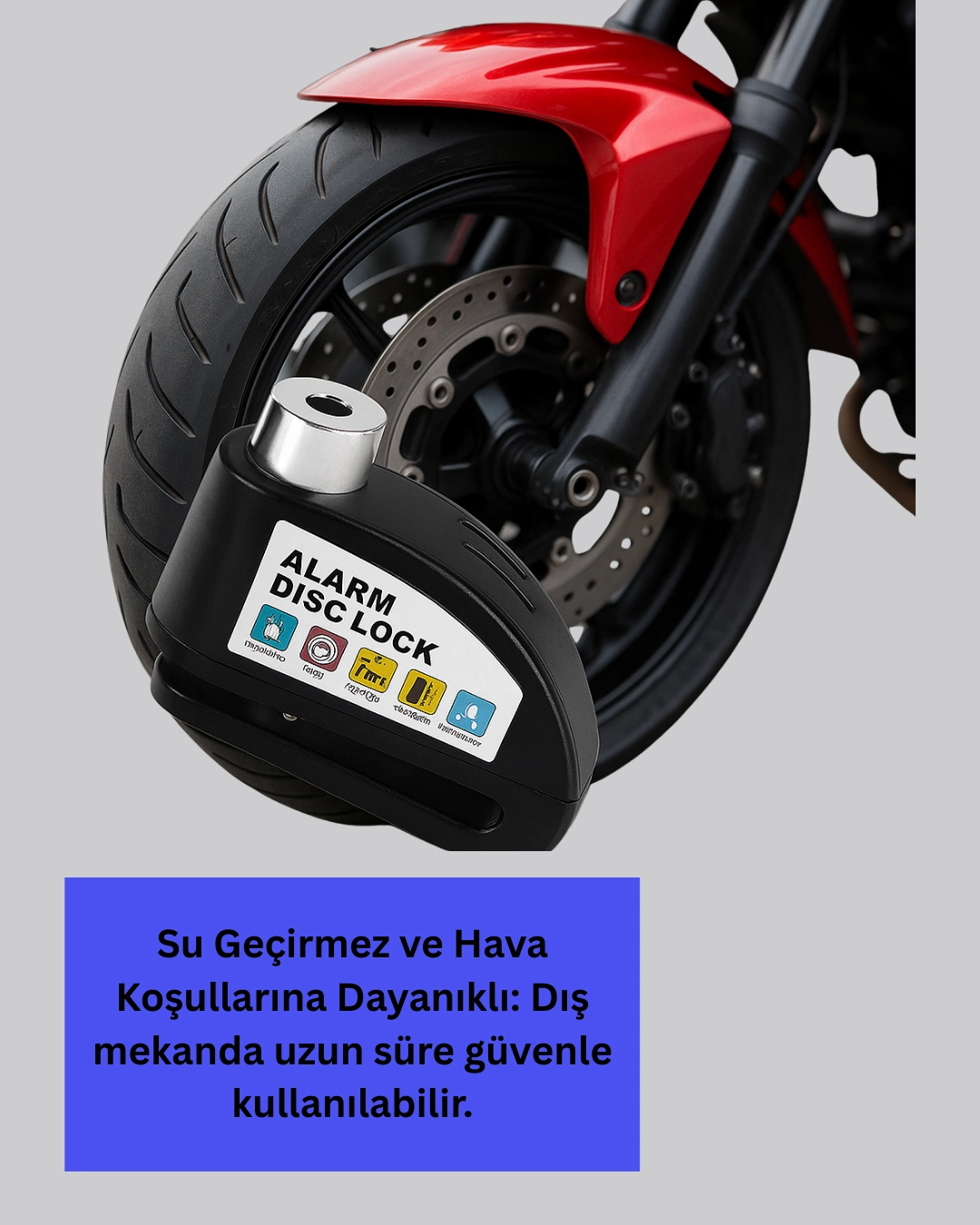 Alarm Sensörlü Disk Kilidi Motosiklet Scooter Bisiklet Güvenlik Yeni Nesil