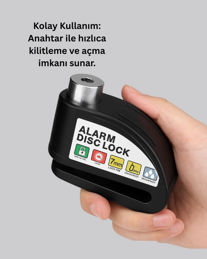 Alarm Sensörlü Disk Kilidi Motosiklet Scooter Bisiklet Güvenlik Yeni Nesil