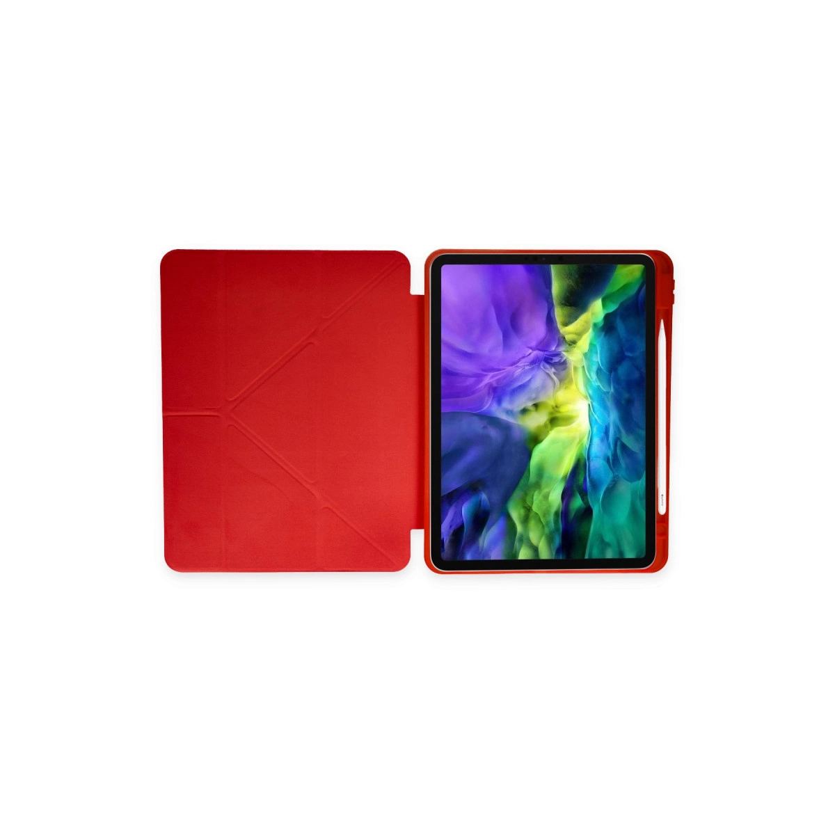 Apple İpad 2022 10.9 (10.nesil) Kılıf Kalemlikli Mars Tablet Kılıfı - Kırmızı