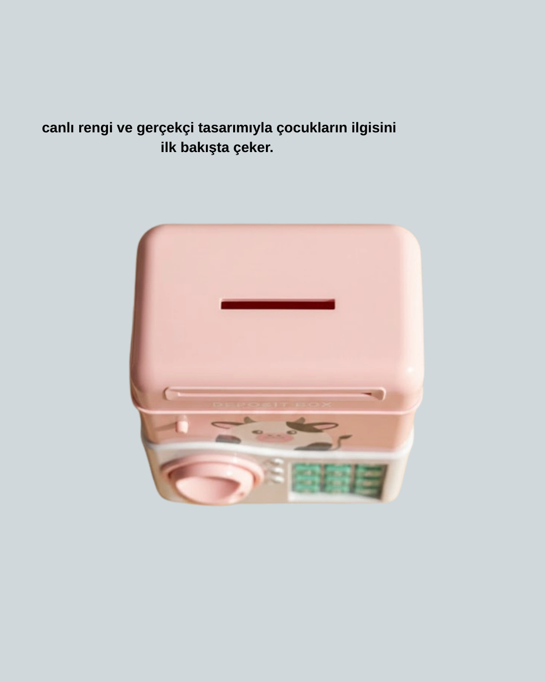 Atm Tasarımlı Pembe Işıklı Sesli Çocuk Kumbarası