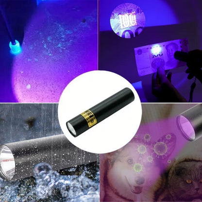 BUFFER® Mini Cep Boy USB İle Şarj Olan Oje Kurutucu Para Kontrol Kontol LED UV Mor Işık El Feneri