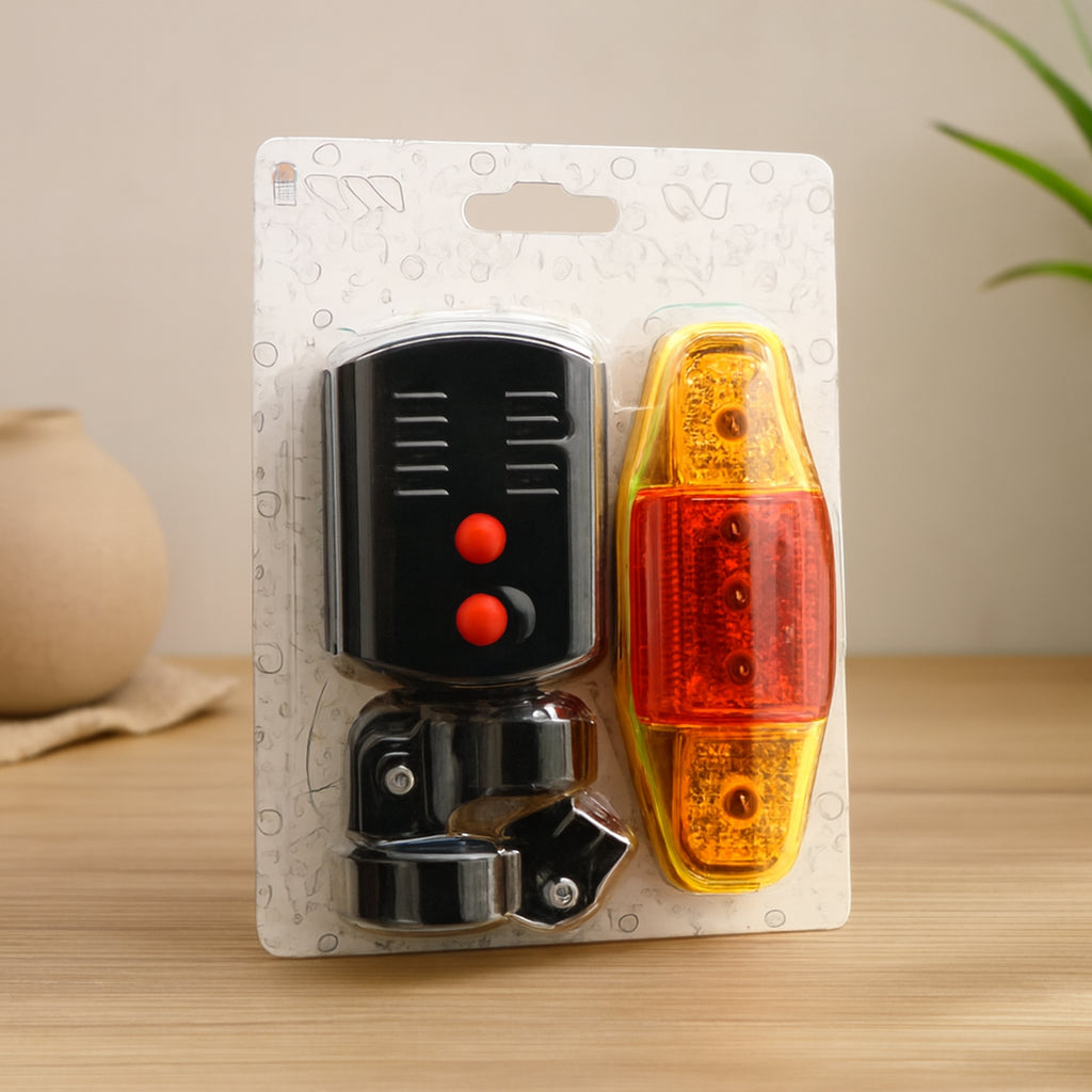 Bisiklet 3in1 Korna COB LED Fener Sinyalli Stop Lambası (Pilli)