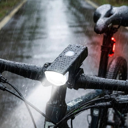 BUFFER® Bisiklet Işık Seti – USB Şarjlı LED Ön Far + Arka Stop Lambası, Su Geçirmez Bisiklet Aydınlatma Seti