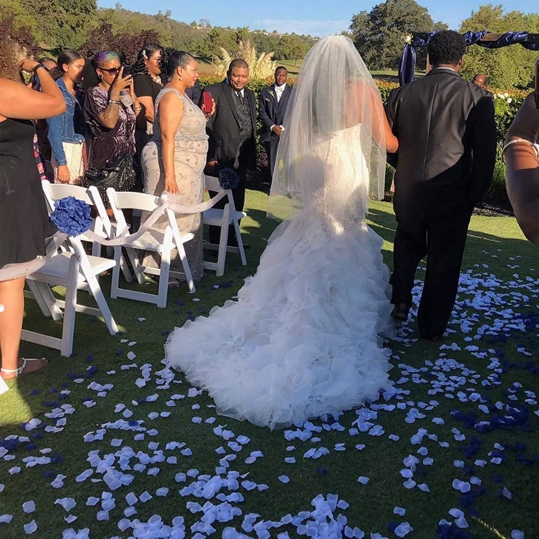 Beyaz Renk Gül Yaprağı Şekilli Konfeti 10 Paket 1000 Adet (5643)