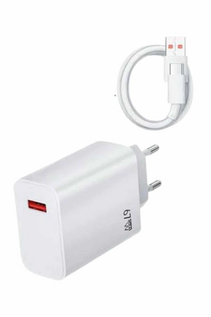Beyaz Ultra Plus Hızlı Şarj Seti Şarj Adaptörü Ve Kablosu 67w