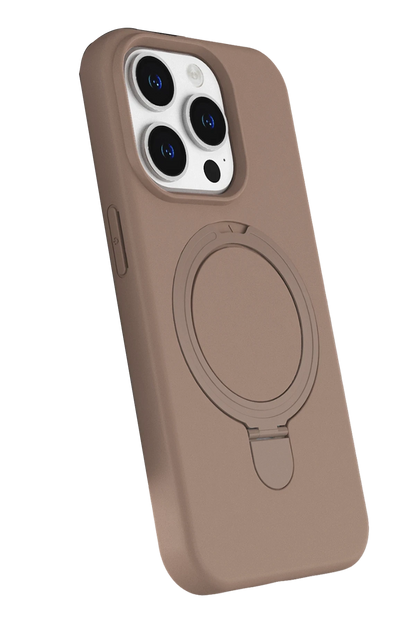 iPhone 14 Pro Max Regal Magsafe Standlı Kapak - Çöl Titanyum