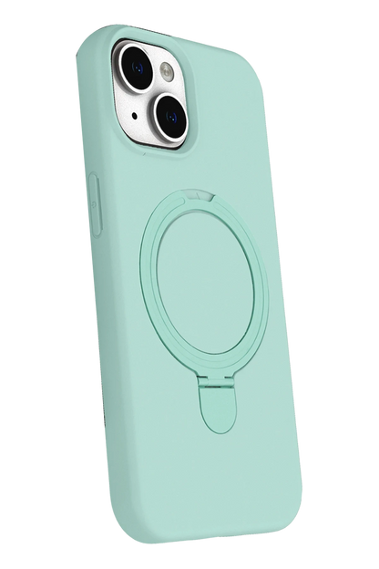 iPhone 15 Plus Regal Magsafe Standlı Kapak - Su Yeşili