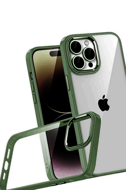 iPhone 15 Pro Max Lensli Silikon - Yeşil