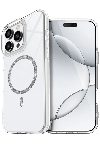iPhone 15 Pro Max Live Diamond Magsafe Kapak - Şeffaf