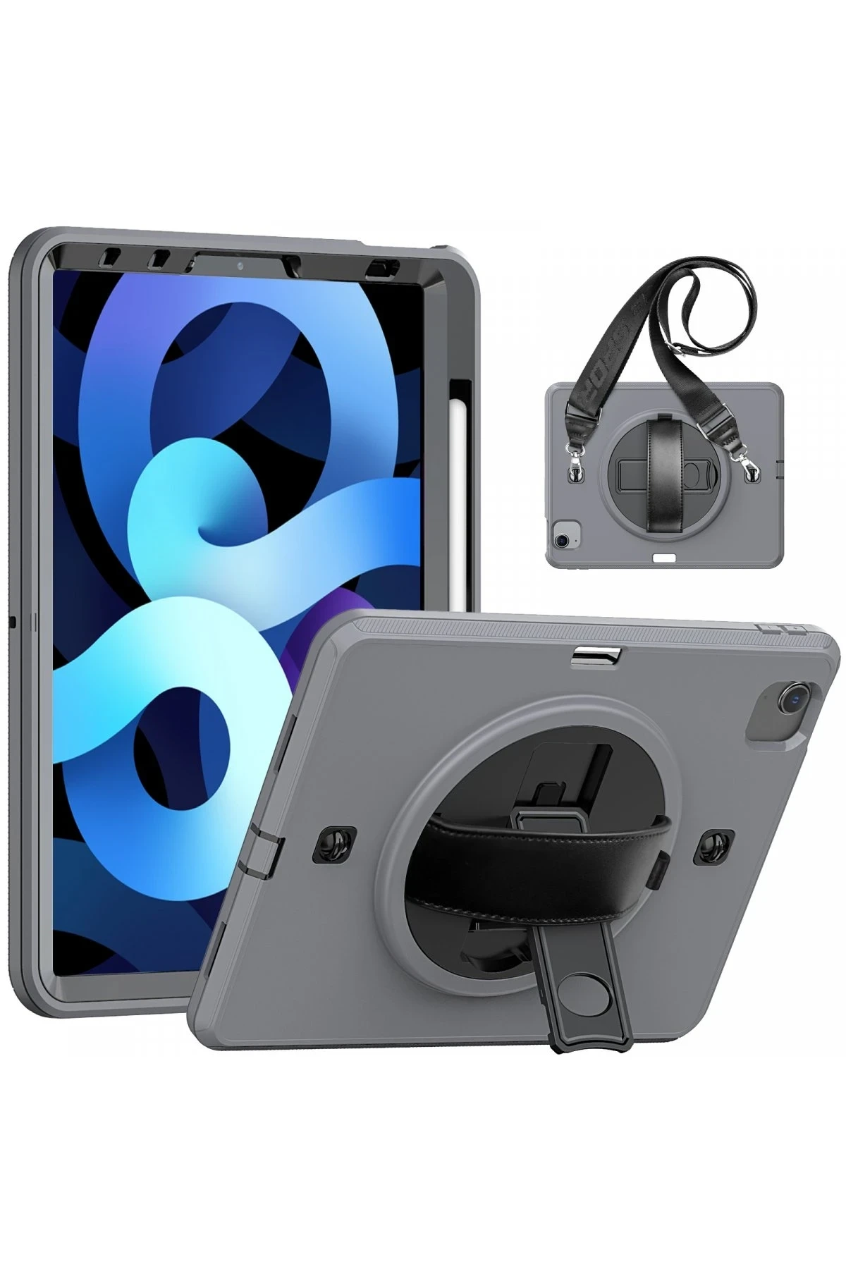 iPad Pro 11 (2020) Kılıf Strap-C Otterbox Tablet Kapak - Gri