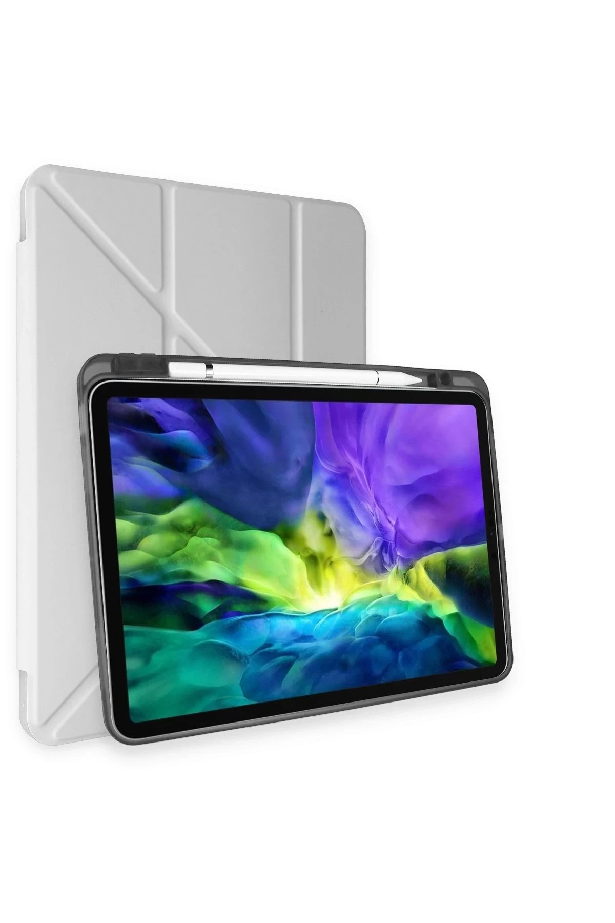 iPad Pro 11 (2024) Kılıf Kalemlikli Mars Tablet Kılıfı - Gri