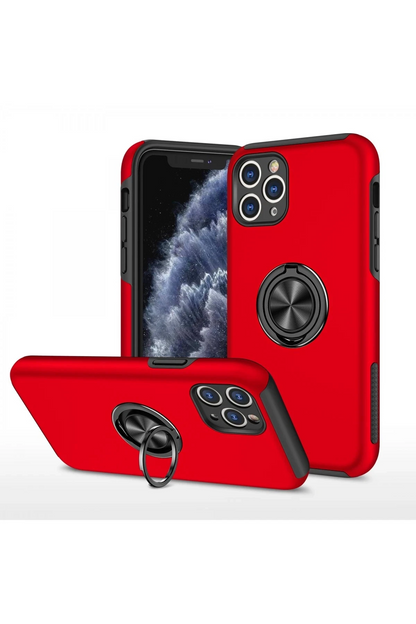 iPhone 11 Pro Max Kılıf Elit Yüzüklü Kapak - Kırmızı