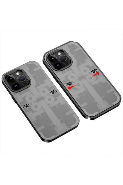 iPhone 13 Pro Kılıf Mekanik Bumper Kapak - Siyah