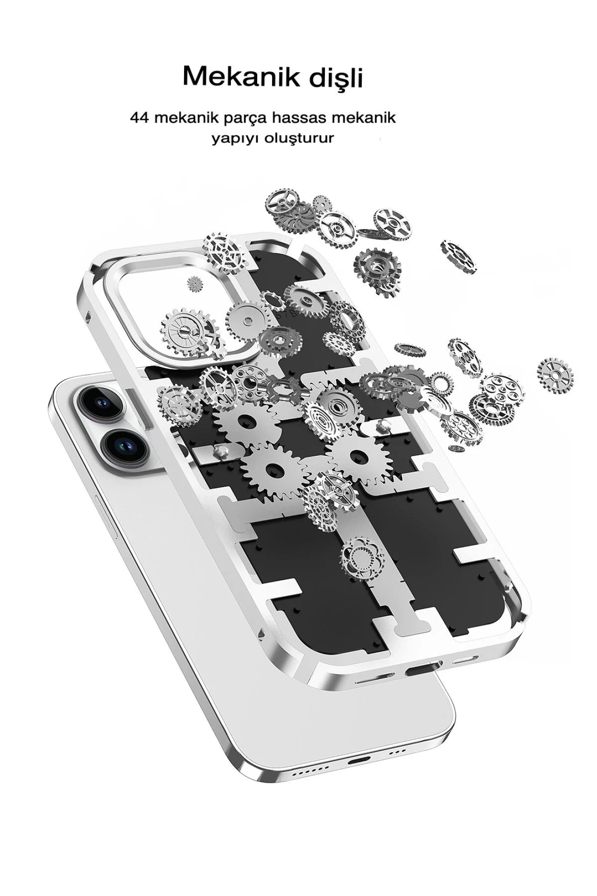 iPhone 13 Pro Kılıf Mekanik Bumper Kapak - Siyah
