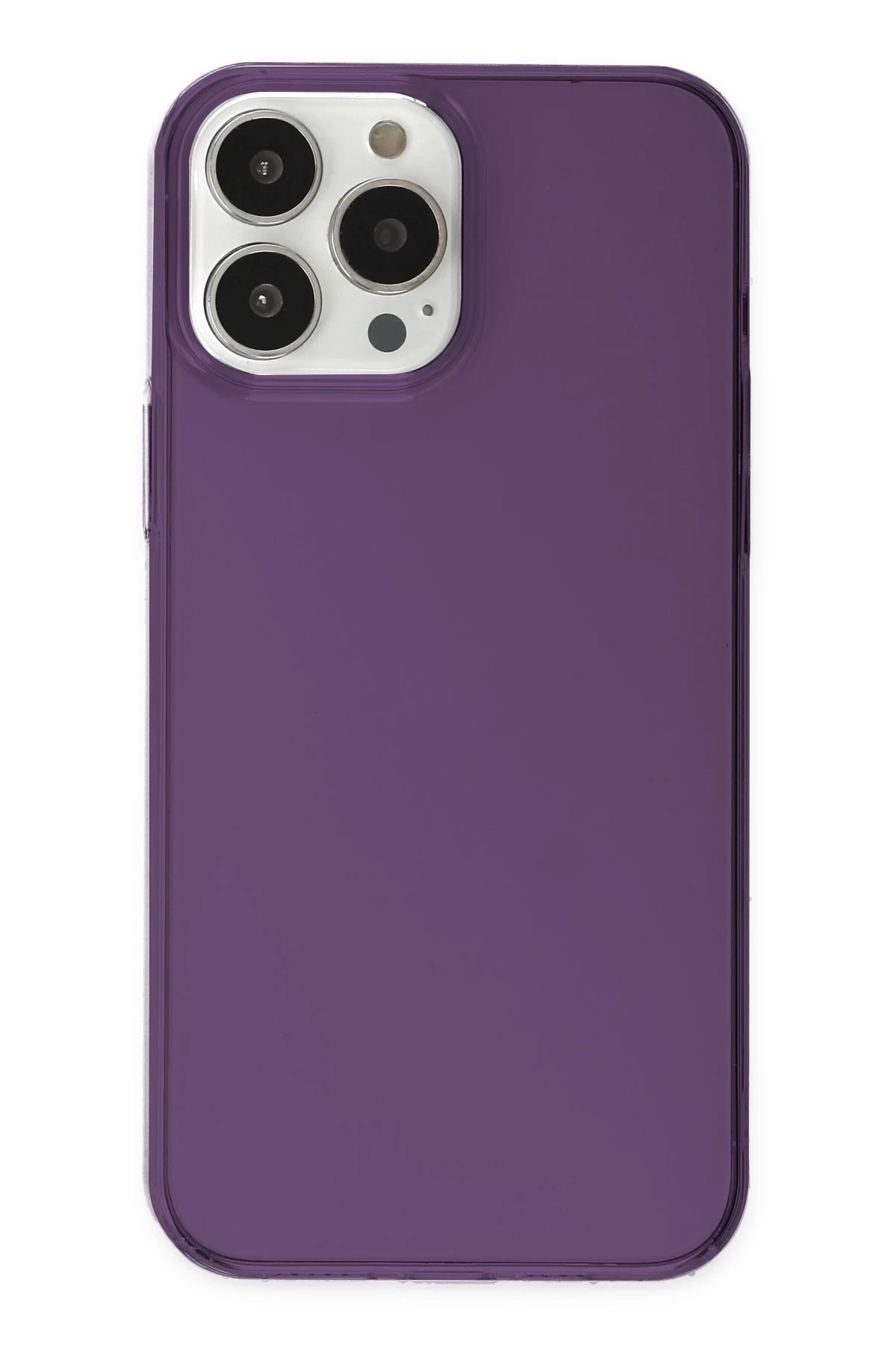 iPhone 14 Pro Kılıf Pc Sert Şeffaf Kapak - Mor