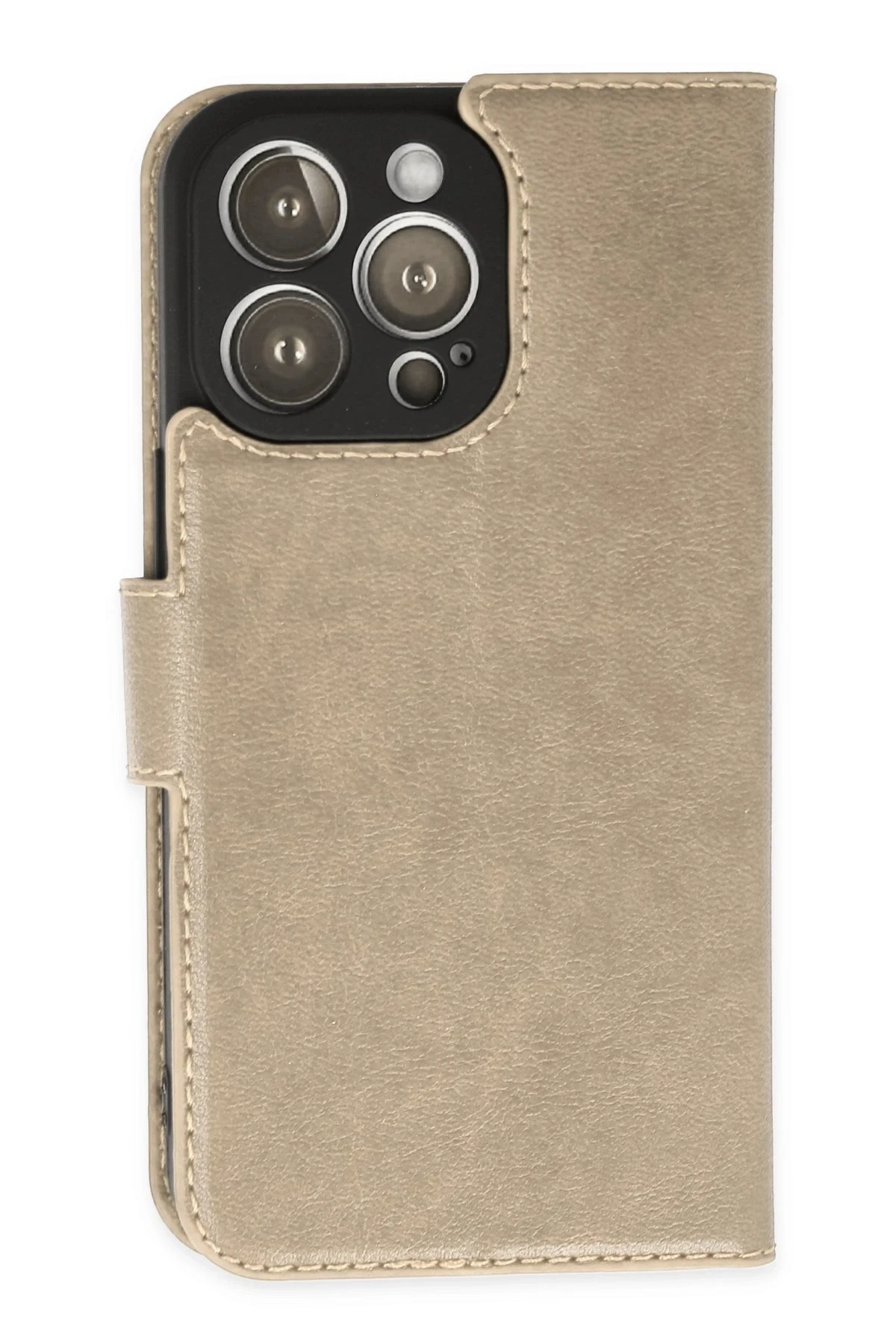 iPhone 14 Pro Kılıf Trend S Plus Kapaklı Kılıf - Gold