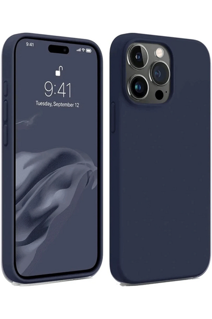 iPhone 15 Pro Kılıf First Silikon - Lacivert