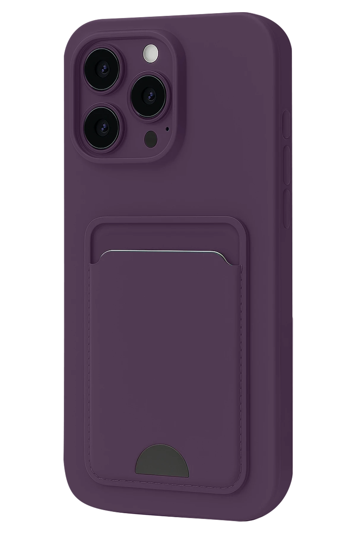 iPhone 16 Pro Max Kılıf Kelvin Kartvizitli Silikon - Derin Mor