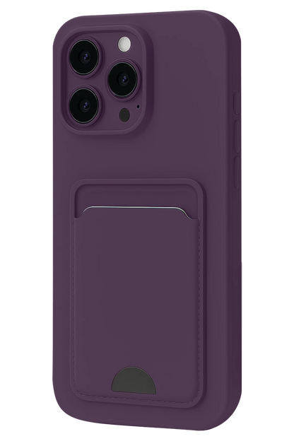 iPhone 16 Pro Max Kılıf Kelvin Kartvizitli Silikon - Derin Mor