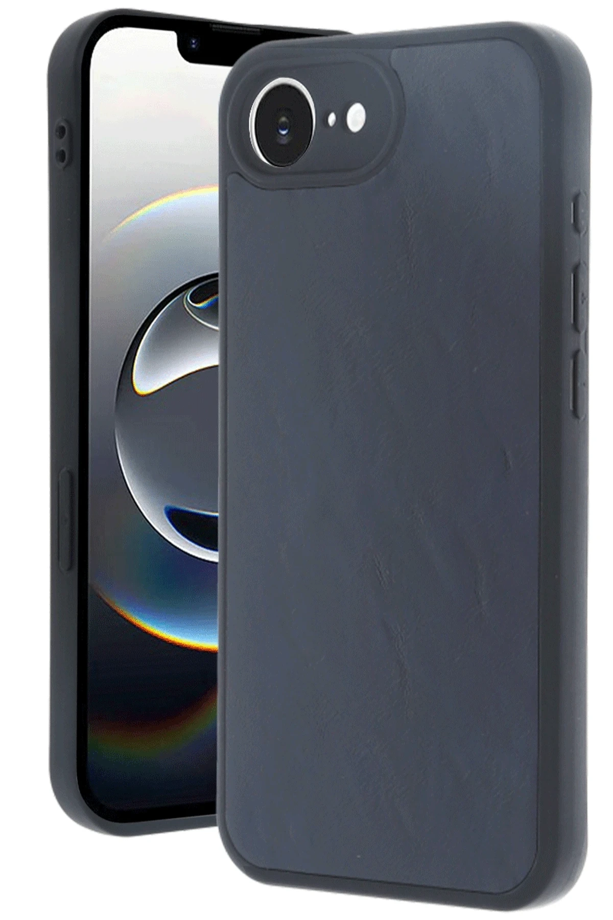 iPhone 16E Kılıf Aras Deri Kapak - Lacivert