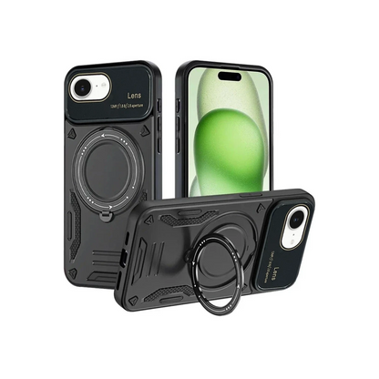 iPhone 16E Kılıf Joy Lens Standlı Kapak - Siyah