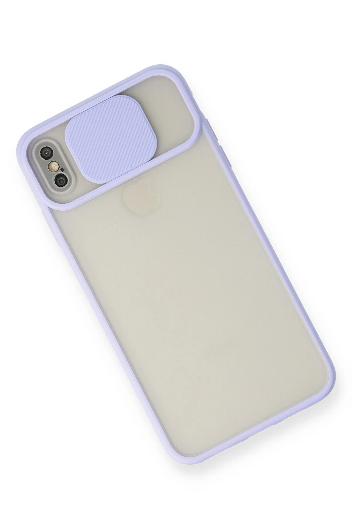 iPhone XS Max Kılıf Palm Buzlu Kamera Sürgülü Silikon - Lila