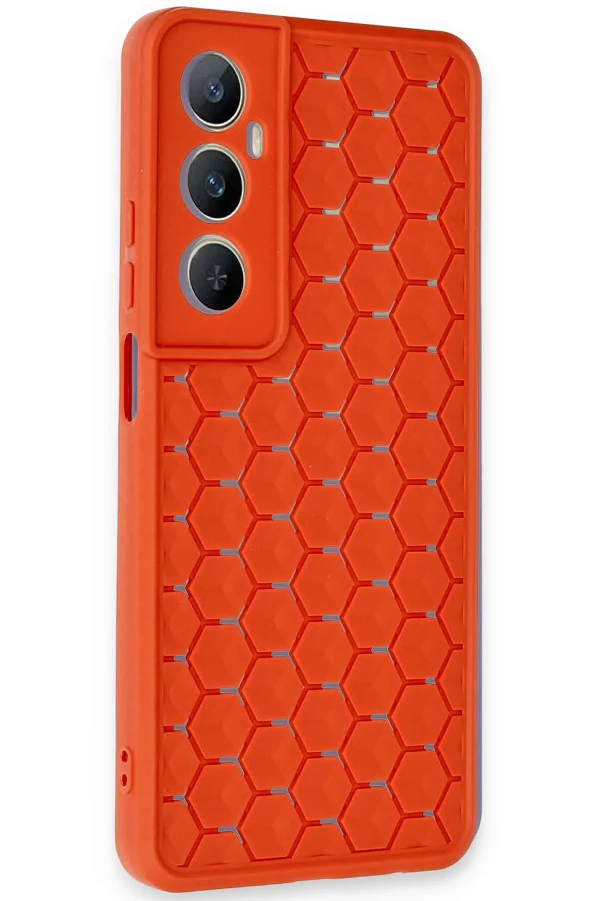 Realme C65 Kılıf Petek Silikon Kapak - Kırmızı