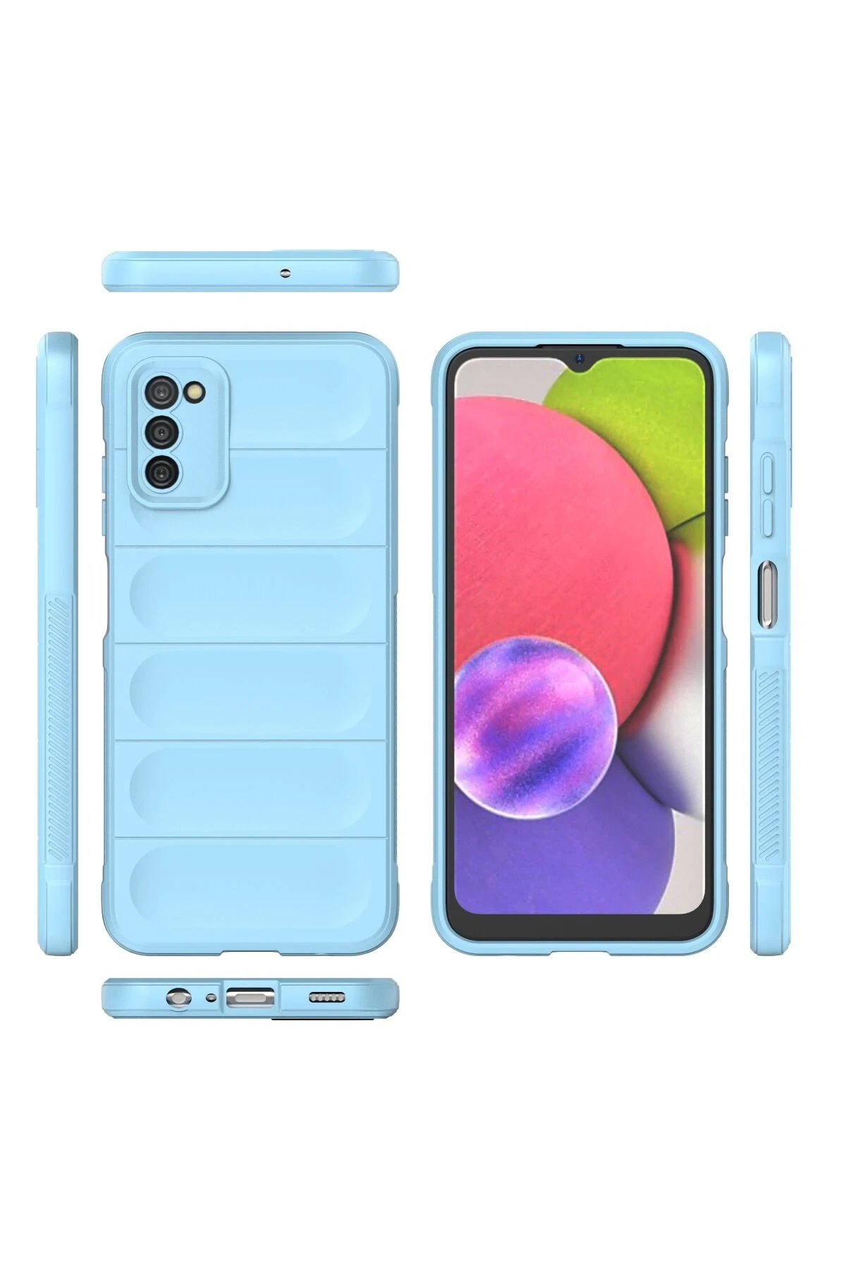 Samsung Galaxy A03S Kılıf Optimum Silikon - Sky Blue
