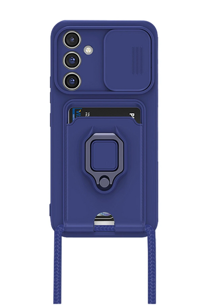 Samsung Galaxy A05S Kılıf Zuma Kartvizitli Yüzüklü Silikon - Lacivert