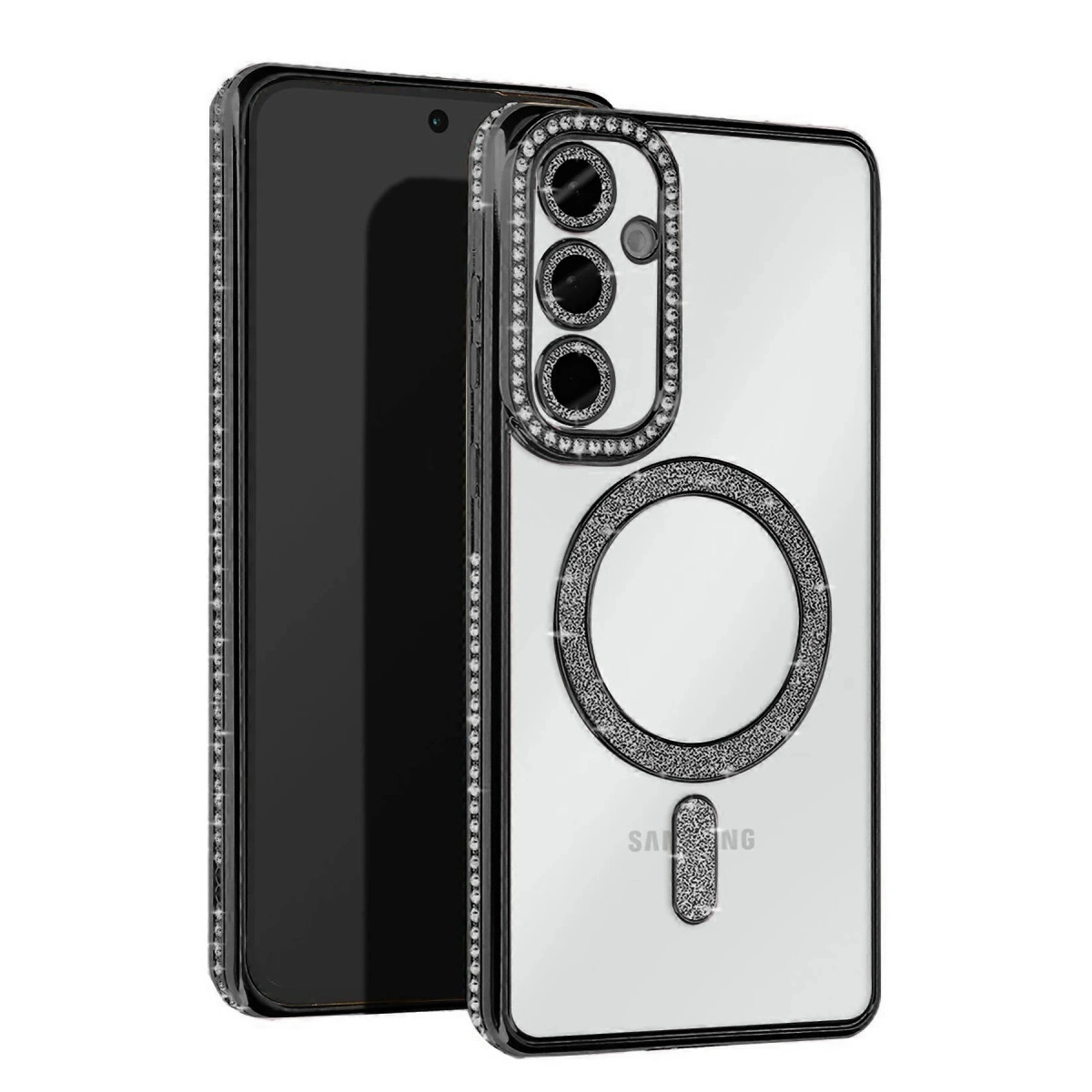 Samsung Galaxy A17 5G Joke Simli Magneticsafe Kılıf - Siyah