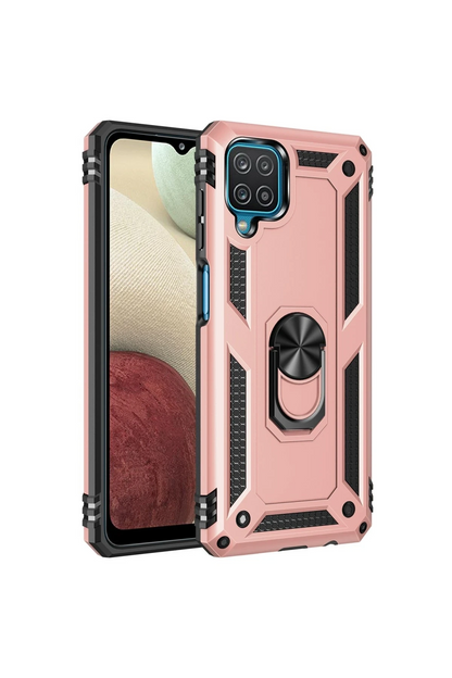 Samsung Galaxy A22 Kılıf Sofya Yüzüklü Silikon Kapak - Rose