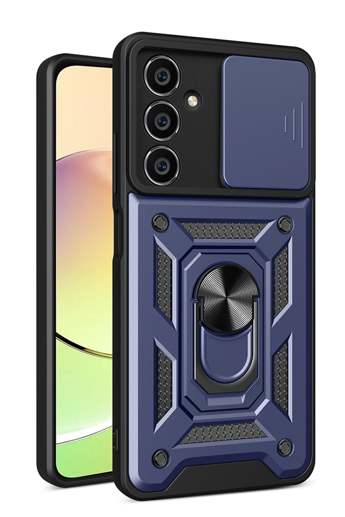 Samsung Galaxy A25 5G Kılıf Pars Lens Yüzüklü Silikon - Lacivert