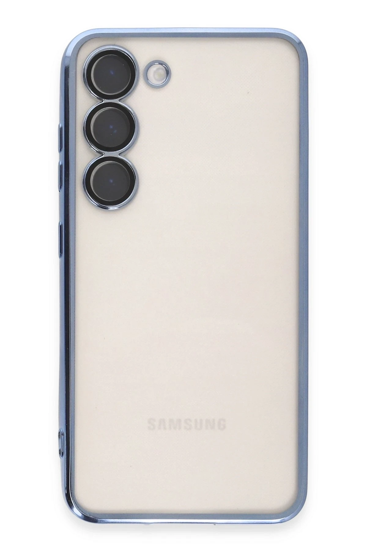 Samsung Galaxy S23 Plus Kılıf Lensli Silikon - Açık Mavi