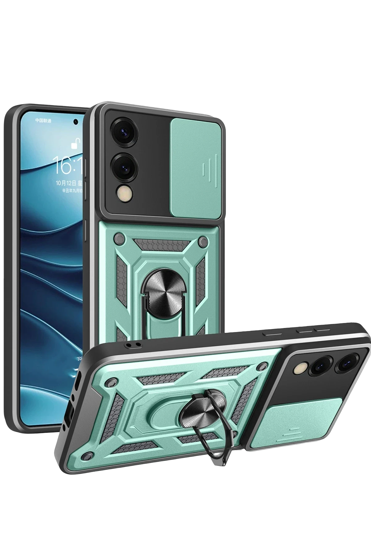 Samsung Galaxy S25 Edge Pars Lens Yüzüklü Silikon - Yeşil