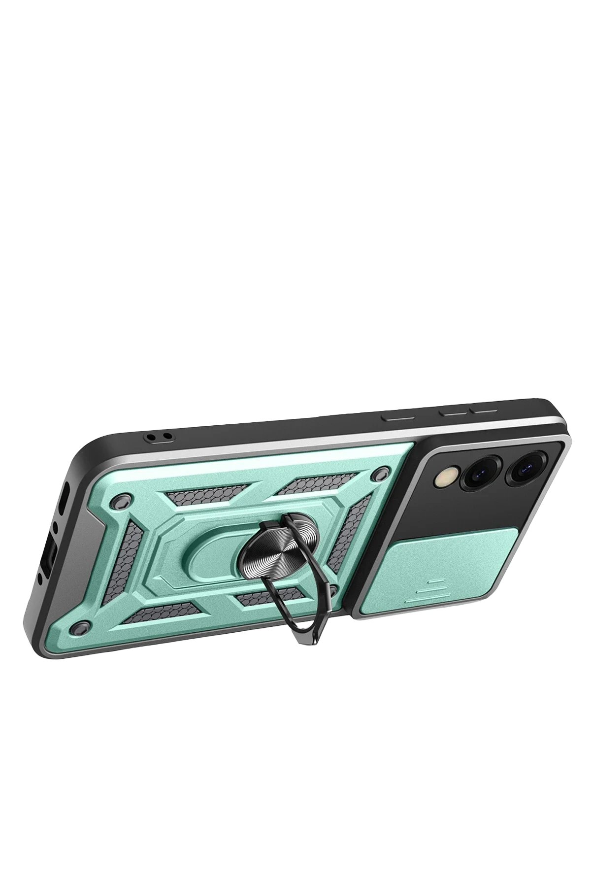 Samsung Galaxy S25 Edge Pars Lens Yüzüklü Silikon - Yeşil