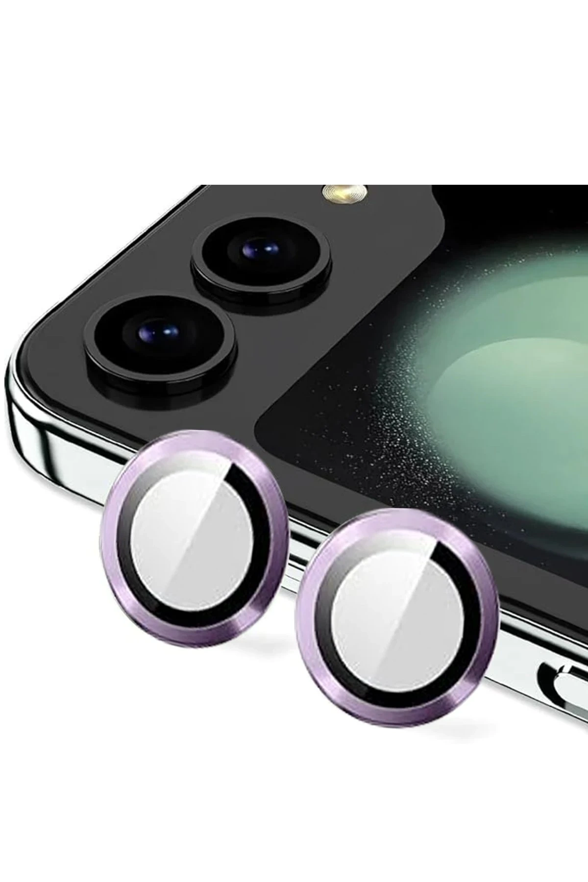 Samsung Galaxy Z Flip 5 Valdez Metal Kamera Lens - Derin Mor