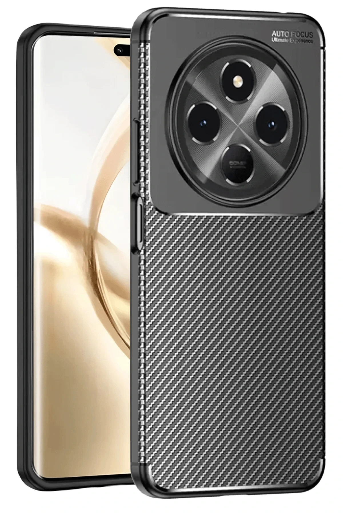 Tecno Spark 30C Kılıf Auto Focus Karbon Kapak - Siyah