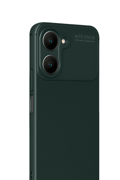 Vivo Y18 Kılıf Auto Focus Karbon Kapak - Koyu Yeşil
