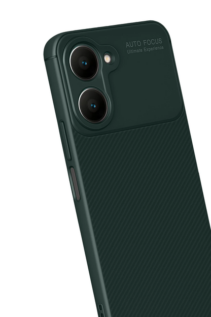 Vivo Y18 Kılıf Auto Focus Karbon Kapak - Koyu Yeşil