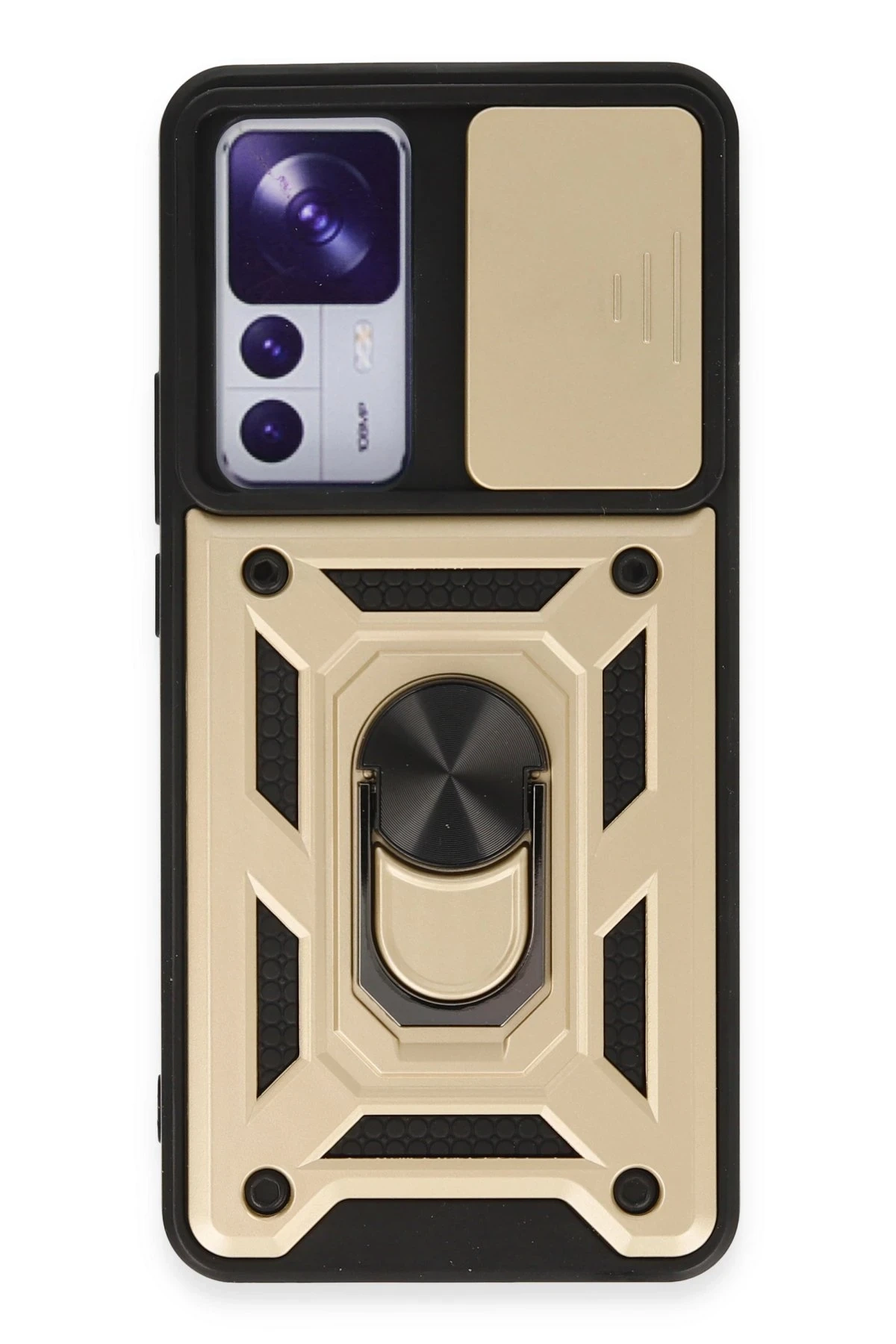 Mi 12T Pro Kılıf Pars Lens Yüzüklü Silikon - Gold