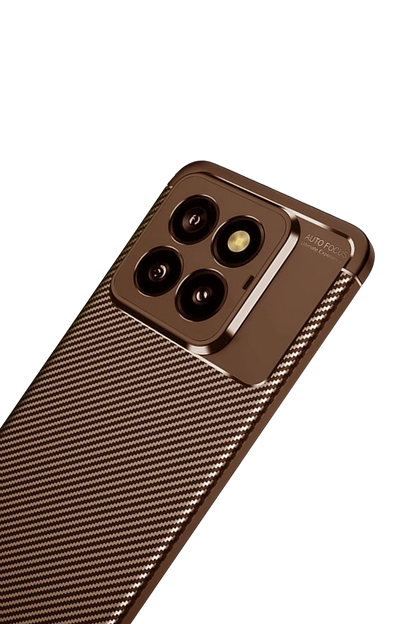 Mi 14T Pro Kılıf Auto Focus Karbon Kapak - Kahverengi