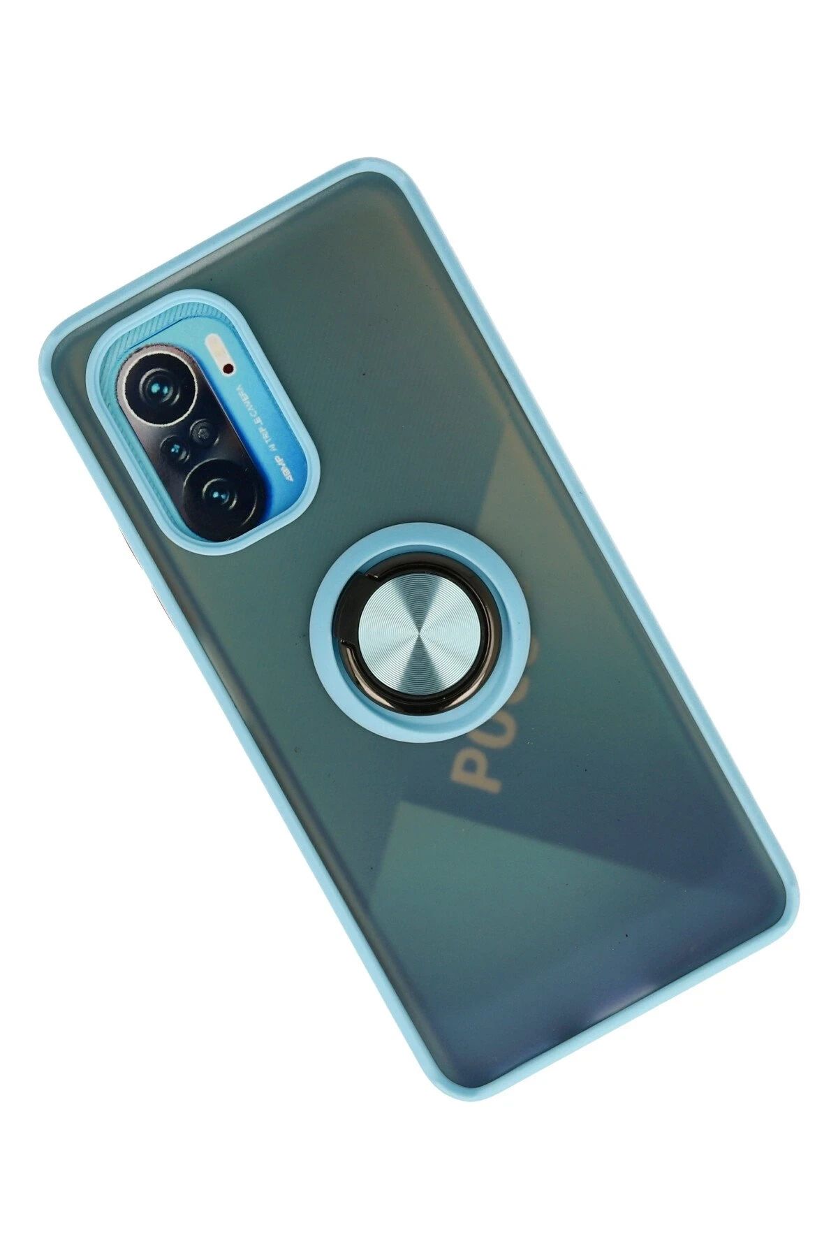 Redmi K40 Kılıf Montreal Yüzüklü Silikon Kapak - Buz Mavi