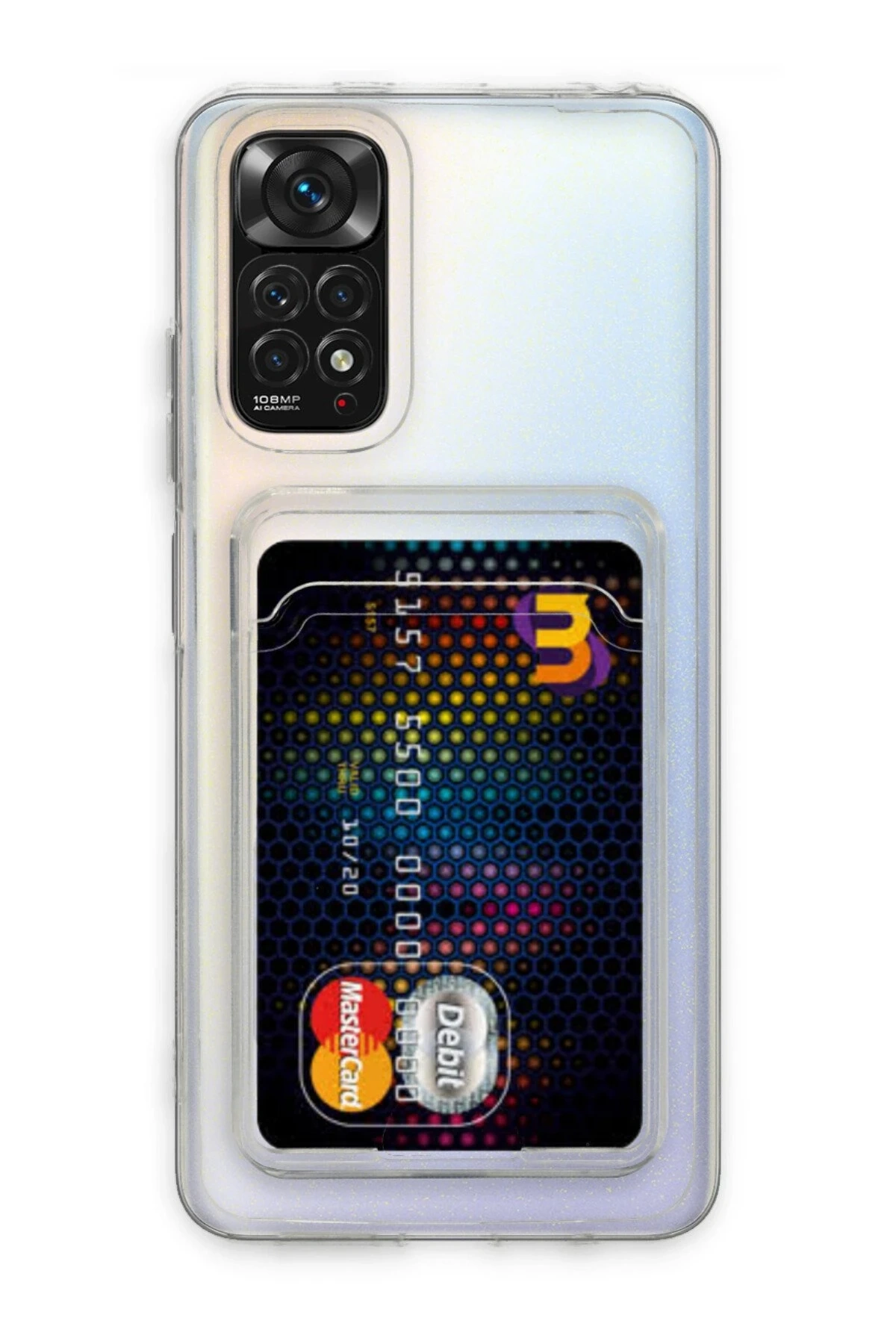 Redmi Note 11 Kılıf Kart Şeffaf Silikon - Şeffaf